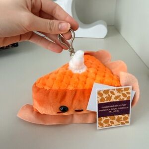 DANDEE Pumpkin Pie Slice W/ Unicorn Horn Plush Purse Backpack Charm Keychain NEW